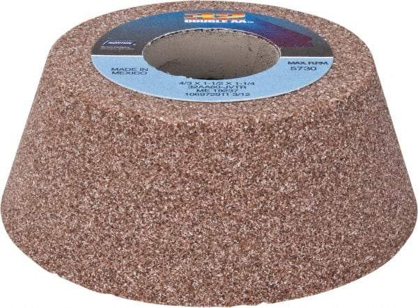 Norton - 4" Diam, 1-1/4" Hole Size, 1-1/2" Overall Thickness, 60 Grit, Type 11 Tool & Cutter Grinding Wheel - Medium Grade, Aluminum Oxide, J Hardness, Vitrified Bond, 5,730 RPM - Exact Tool & Supply