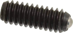 Vlier - 1/4-20, 0.125" Ball Diam, 0.675" Body Length, 0.035" Max Ball Reach, Threaded Ball Plunger - Steel Body, Stainless Steel Ball, 3 Lb Initial End Force, 7 Lb Final End Force - Exact Tool & Supply