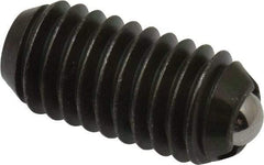 Vlier - 3/8-16, 0.188" Ball Diam, 0.8" Body Length, 0.048" Max Ball Reach, Threaded Ball Plunger - Steel Body, Stainless Steel Ball, 5 Lb Initial End Force, 10 Lb Final End Force - Exact Tool & Supply