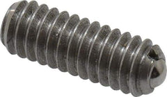 Vlier - 8-32, 0.094" Ball Diam, 0.445" Body Length, 0.025" Max Ball Reach, Threaded Ball Plunger - Stainless Steel Body, Stainless Steel Ball, 0.5 Lb Initial End Force, 1.25 Lb Final End Force - Exact Tool & Supply