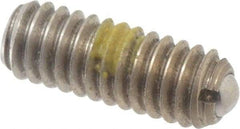 Vlier - 8-32, 0.094" Ball Diam, 0.445" Body Length, 0.025" Max Ball Reach, Threaded Ball Plunger - Stainless Steel Body, Stainless Steel Ball, 0.5 Lb Initial End Force, 1.25 Lb Final End Force, Locking Element - Exact Tool & Supply