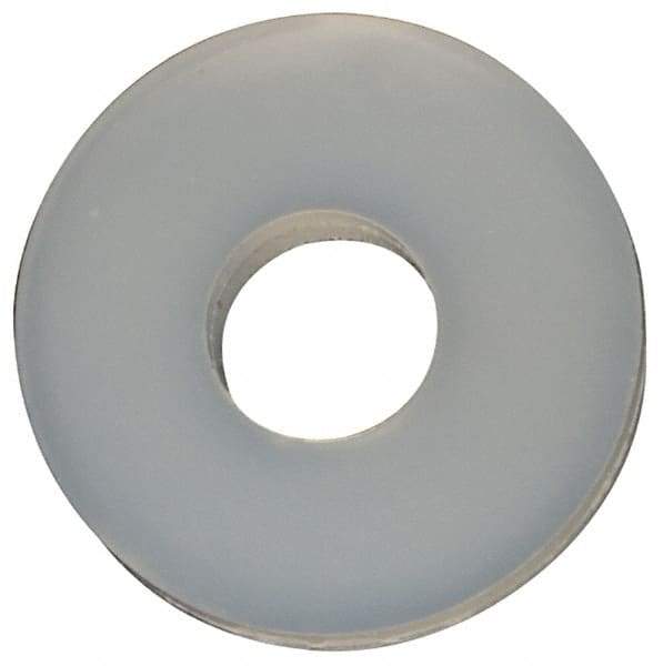 Made in USA - #2 Screw, Grade 6/6 Nylon Standard Flat Washer - 2.29mm ID x 1/4" OD, 0.81mm Thick - Exact Tool & Supply