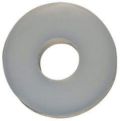 Made in USA - #2 Screw, Grade 6/6 Nylon Standard Flat Washer - 2.29mm ID x 1/4" OD, 0.81mm Thick - Exact Tool & Supply