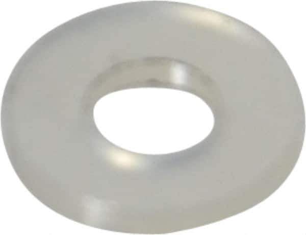 Made in USA - #4 Screw, Grade 6/6 Nylon Standard Flat Washer - 2.92mm ID x 1/4" OD, 0.81mm Thick - Exact Tool & Supply