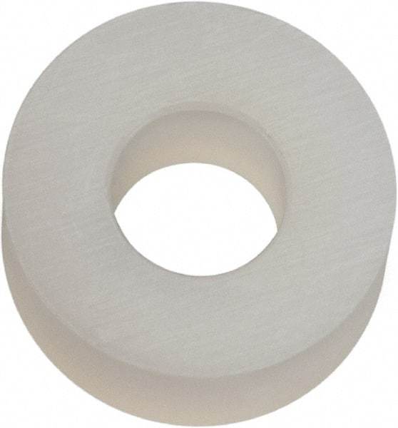 Made in USA - #6 Screw, Grade 6/6 Nylon Standard Flat Washer - 3.56mm ID x 5/16" OD, 3.18mm Thick - Exact Tool & Supply