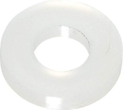 Made in USA - #8 Screw, Grade 6/6 Nylon Standard Flat Washer - 4.34mm ID x 3/8" OD, 1.57mm Thick - Exact Tool & Supply
