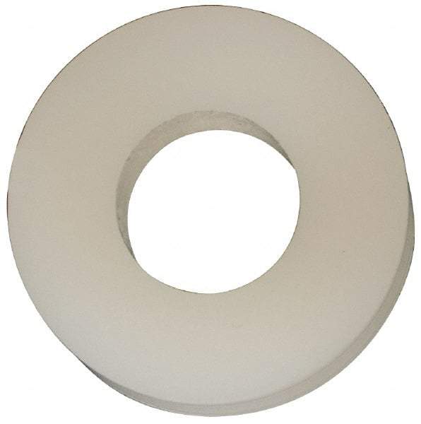 Made in USA - #8 Screw, Grade 6/6 Nylon Standard Flat Washer - 4.34mm ID x 3/8" OD, 2.36mm Thick - Exact Tool & Supply