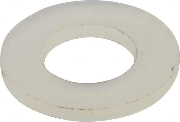 Made in USA - #10 Screw, Grade 6/6 Nylon Standard Flat Washer - 4.93mm ID x 3/8" OD, 0.81mm Thick - Exact Tool & Supply