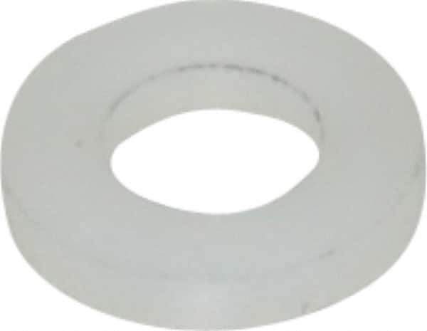 Made in USA - #10 Screw, Grade 6/6 Nylon Standard Flat Washer - 4.93mm ID x 3/8" OD, 1.57mm Thick - Exact Tool & Supply
