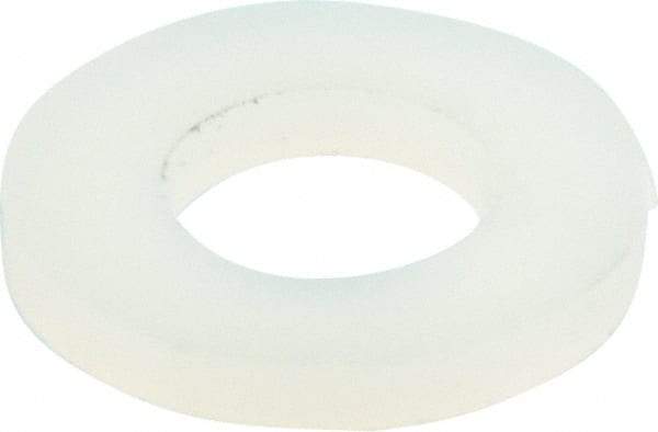Made in USA - 1/4" Screw, Grade 6/6 Nylon Standard Flat Washer - 6.53mm ID x 1/2" OD, 1.57mm Thick - Exact Tool & Supply