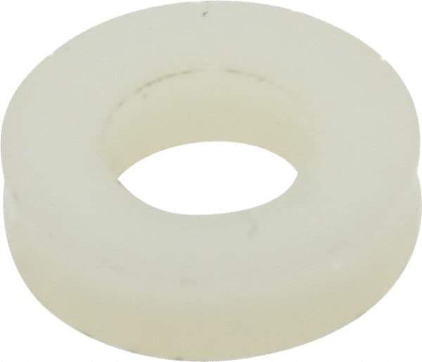 Made in USA - 1/4" Screw, Grade 6/6 Nylon Standard Flat Washer - 6.53mm ID x 1/2" OD, 3.18mm Thick - Exact Tool & Supply