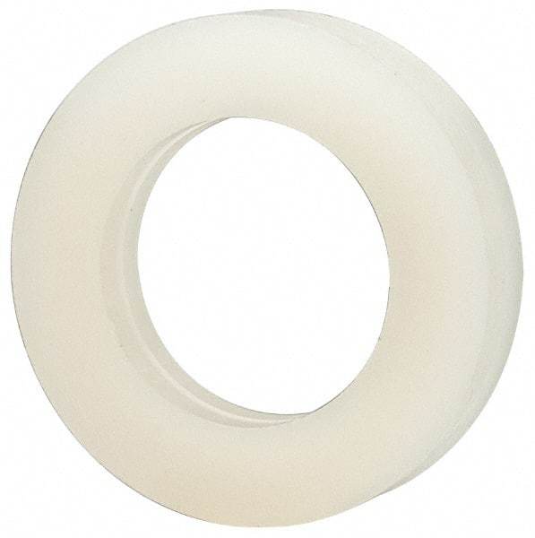 Made in USA - 3/8" Screw, Grade 6/6 Nylon Standard Flat Washer - 9.65mm ID x 5/8" OD, 3.18mm Thick - Exact Tool & Supply