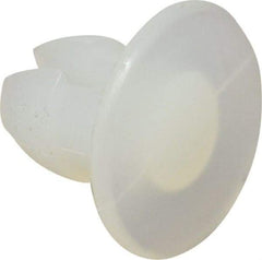 Made in USA - 0.16" Hole Diam, 0.27" OAL, Split Shank, Nylon Panel Rivet - 0.24" Length Under Head, 0.13" Material Thickness, 11/32" Head Diam - Exact Tool & Supply