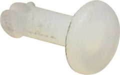 Made in USA - 0.08" Hole Diam, 19/64" OAL, Split Shank, Nylon Panel Rivet - 0.265" Length Under Head, 0.2" Material Thickness, 0.186" Head Diam - Exact Tool & Supply