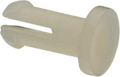 Made in USA - 0.115" Hole Diam, 0.341" OAL, Split Shank, Nylon Panel Rivet - 0.301" Length Under Head, 0.235" Material Thickness, 13/64" Head Diam - Exact Tool & Supply