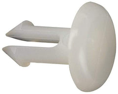 Made in USA - 0.157" to 0.16" Hole Diam, 0.488" OAL, Split Shank, Nylon Panel Rivet - 0.428" Length Under Head, 0.315" Material Thickness, 25/64" Head Diam - Exact Tool & Supply
