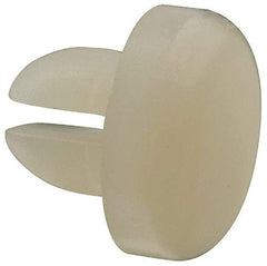 Made in USA - 0.165" Hole Diam, 0.325" OAL, Split Shank, Nylon Panel Rivet - 0.202" Length Under Head, 0.065" Material Thickness, 11/32" Head Diam - Exact Tool & Supply