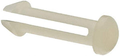 Made in USA - 0.095" Hole Diam, 0.45" OAL, Split Shank, Nylon Panel Rivet - 0.39" Length Under Head, 0.315" Material Thickness, 9/64" Head Diam - Exact Tool & Supply