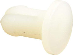 Made in USA - 0.24" to 0.243" Hole Diam, 0.535" OAL, Split Shank, Nylon Panel Rivet - 0.47" Length Under Head, 0.3" Material Thickness, 29/64" Head Diam - Exact Tool & Supply