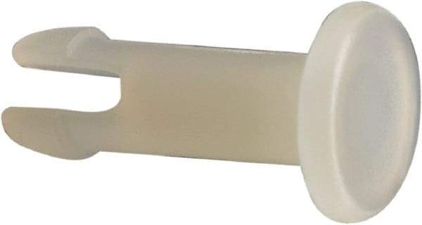 Made in USA - 0.118" Hole Diam, 7/16" OAL, Split Shank, Nylon Panel Rivet - 0.404" Length Under Head, 0.32" Material Thickness, 15/64" Head Diam - Exact Tool & Supply