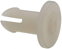Made in USA - 0.242" Hole Diam, 0.609" OAL, Split Shank, Nylon Panel Rivet - 0.55" Length Under Head, 3/8" Material Thickness, 1/2" Head Diam - Exact Tool & Supply