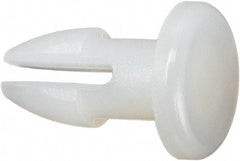 Made in USA - 0.16" Hole Diam, 0.45" OAL, Split Shank, Nylon Panel Rivet - 0.395" Length Under Head, 0.195" Material Thickness, 0.31" Head Diam - Exact Tool & Supply