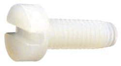 Made in USA - M2x0.40 Metric Coarse, 16mm Length Under Head Slotted Drive Machine Screw - Cheese Head, Grade 6/6 Nylon, Uncoated, Without Washer - Exact Tool & Supply