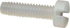 Made in USA - M2x0.40 Metric Coarse, 8mm Length Under Head Slotted Drive Machine Screw - Cheese Head, Grade 6/6 Nylon, Uncoated, Without Washer - Exact Tool & Supply