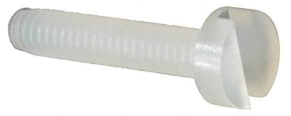Made in USA - M2x0.40 Metric Coarse, 10mm Length Under Head Slotted Drive Machine Screw - Cheese Head, Grade 6/6 Nylon, Uncoated, Without Washer - Exact Tool & Supply