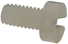 Made in USA - M2.5x0.45 Metric Coarse, 5mm Length Under Head Slotted Drive Machine Screw - Cheese Head, Grade 6/6 Nylon, Uncoated, Without Washer - Exact Tool & Supply