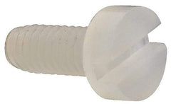 Made in USA - M2.5x0.45 Metric Coarse, 6mm Length Under Head Slotted Drive Machine Screw - Cheese Head, Grade 6/6 Nylon, Uncoated, Without Washer - Exact Tool & Supply
