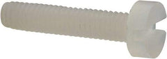 Made in USA - M2.5x0.45 Metric Coarse, 12mm Length Under Head Slotted Drive Machine Screw - Cheese Head, Grade 6/6 Nylon, Uncoated, Without Washer - Exact Tool & Supply