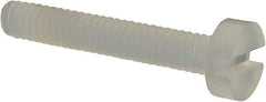 Made in USA - M2.5x0.45 Metric Coarse, 16mm Length Under Head Slotted Drive Machine Screw - Cheese Head, Grade 6/6 Nylon, Uncoated, Without Washer - Exact Tool & Supply