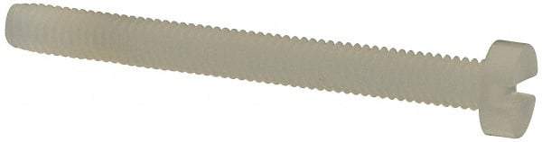 Made in USA - M2.5x0.45 Metric Coarse, 25mm Length Under Head Slotted Drive Machine Screw - Cheese Head, Grade 6/6 Nylon, Uncoated, Without Washer - Exact Tool & Supply