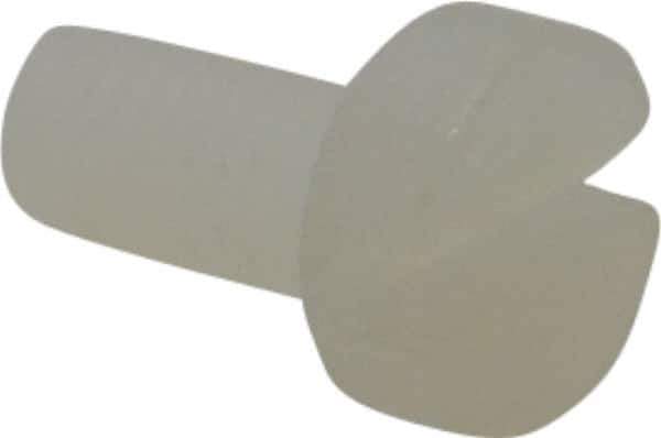 Made in USA - M3x0.50 Metric Coarse, 6mm Length Under Head Slotted Drive Machine Screw - Cheese Head, Grade 6/6 Nylon, Uncoated, Without Washer - Exact Tool & Supply
