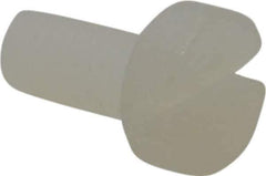 Made in USA - M3x0.50 Metric Coarse, 6mm Length Under Head Slotted Drive Machine Screw - Cheese Head, Grade 6/6 Nylon, Uncoated, Without Washer - Exact Tool & Supply