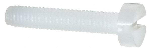Made in USA - M3x0.50 Metric Coarse, 16mm Length Under Head Slotted Drive Machine Screw - Cheese Head, Grade 6/6 Nylon, Uncoated, Without Washer - Exact Tool & Supply