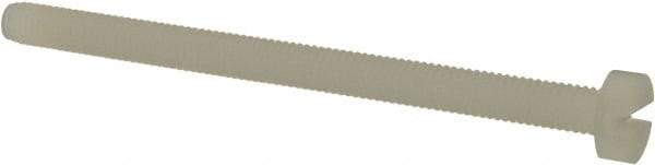 Made in USA - M3x0.50 Metric Coarse, 42mm Length Under Head Slotted Drive Machine Screw - Cheese Head, Grade 6/6 Nylon, Uncoated, Without Washer - Exact Tool & Supply