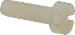 Made in USA - M3.5x0.60 Metric Coarse, 12mm Length Under Head Slotted Drive Machine Screw - Cheese Head, Grade 6/6 Nylon, Uncoated, Without Washer - Exact Tool & Supply