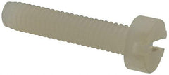 Made in USA - M3.5x0.60 Metric Coarse, 16mm Length Under Head Slotted Drive Machine Screw - Cheese Head, Grade 6/6 Nylon, Uncoated, Without Washer - Exact Tool & Supply