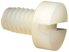 Made in USA - M4x0.70 Metric Coarse, 6mm Length Under Head Slotted Drive Machine Screw - Cheese Head, Grade 6/6 Nylon, Uncoated, Without Washer - Exact Tool & Supply