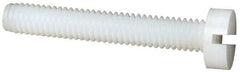 Made in USA - M4x0.70 Metric Coarse, 25mm Length Under Head Slotted Drive Machine Screw - Cheese Head, Grade 6/6 Nylon, Uncoated, Without Washer - Exact Tool & Supply