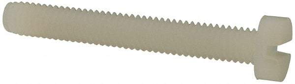 Made in USA - M4x0.70 Metric Coarse, 30mm Length Under Head Slotted Drive Machine Screw - Cheese Head, Grade 6/6 Nylon, Uncoated, Without Washer - Exact Tool & Supply