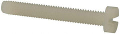 Made in USA - M4x0.70 Metric Coarse, 30mm Length Under Head Slotted Drive Machine Screw - Cheese Head, Grade 6/6 Nylon, Uncoated, Without Washer - Exact Tool & Supply