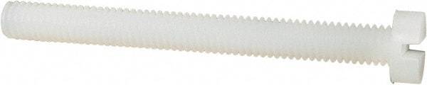 Made in USA - M4x0.70 Metric Coarse, 40mm Length Under Head Slotted Drive Machine Screw - Cheese Head, Grade 6/6 Nylon, Uncoated, Without Washer - Exact Tool & Supply