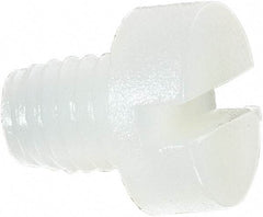 Made in USA - M5x0.80 Metric Coarse, 6mm Length Under Head Slotted Drive Machine Screw - Cheese Head, Grade 6/6 Nylon, Uncoated, Without Washer - Exact Tool & Supply