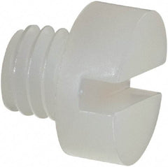 Made in USA - M6x1.00 Metric Coarse, 5mm Length Under Head Slotted Drive Machine Screw - Cheese Head, Grade 6/6 Nylon, Uncoated, Without Washer - Exact Tool & Supply