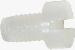 Made in USA - M6x1.00 Metric Coarse, 10mm Length Under Head Slotted Drive Machine Screw - Cheese Head, Grade 6/6 Nylon, Uncoated, Without Washer - Exact Tool & Supply