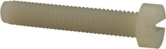 Made in USA - M6x1.00 Metric Coarse, 35mm Length Under Head Slotted Drive Machine Screw - Cheese Head, Grade 6/6 Nylon, Uncoated, Without Washer - Exact Tool & Supply