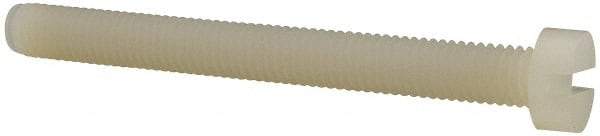Made in USA - M6x1.00 Metric Coarse, 60mm Length Under Head Slotted Drive Machine Screw - Cheese Head, Grade 6/6 Nylon, Uncoated, Without Washer - Exact Tool & Supply
